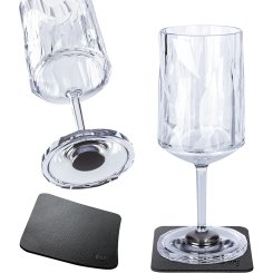 Silwy Magnet-Wein-Kunststoffgläser, 2er-Set, transparent 