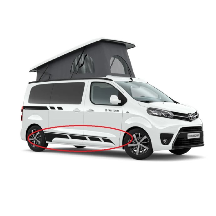 CROSSCAMP Außenbeklebung Schwarz Matt, untere Reihe 